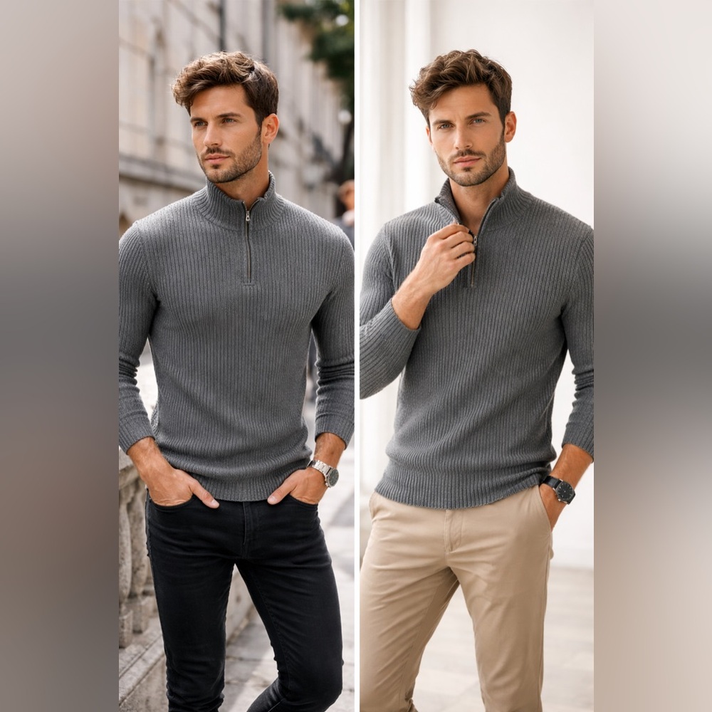 Express Gray Turtleneck Sweater for Men. B49